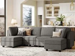 Belffin Large Modular Sectional Sofa U Shaped Couch Set With Storage Convertible Large Couch U Shape Set Reversible Chaise Dark Grey -Safavieh Furnitue Shop 51N6TkOP3tL. AC