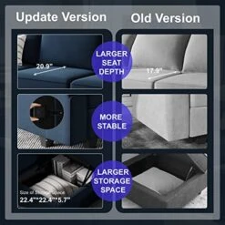 Belffin Modular Velvet Sectional Sofa With Chaise Lounge Sectional Sleeper Sofa With Storage Chaise Sofa Bed Couch For Living Room Blue… -Safavieh Furnitue Shop 51NRFx3BHXL