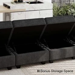 Belffin Large Modular Sectional Sofa U Shaped Couch Set With Storage Convertible Large Couch U Shape Set Reversible Chaise Dark Grey -Safavieh Furnitue Shop 51OWSkVOfuL