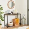 Lifewit 39.4” Console Entryway Table With 2 Power Outlets And 2 USB Ports,Industrial Narrow Sofa Table For Hallway, Living Room,Bedroom,Kitchen, Metal Frame, Rustic Brown, Easy Assembly