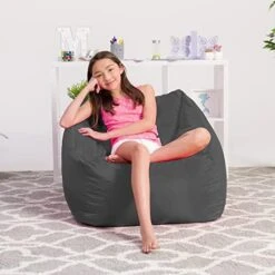 Posh Creations Structured Comfy Bean Bag Chair For Gaming, Reading And Watching TV, Coronado Chair, Nylon - Camo Blue And Light Blue -Safavieh Furnitue Shop 51QVnuxaJ7L. AC