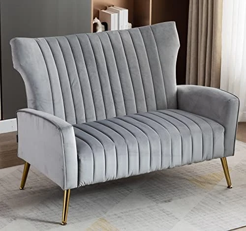 Artechworks Curved Tufted Accent Chair With Metal Gold Legs Velvet Upholstered Arm Club Leisure Modern Chair For Living Room Bedroom Patio, Caramel Color, Orange 7 Artechworks Curved Tufted Accent Chair With Metal Gold Legs Velvet Upholstered Arm Club Leisure Modern Chair For Living Room Bedroom Patio, Caramel Color, Orange - Image 7