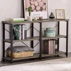 GRELO HOME Foyer Tables For Entryway, Rustic Narrow Console Table For Living Room, 3-Tier Industrial Sofa Table, 39 Inch Gray Oak -Safavieh Furnitue Shop 51QfmzWBZ2L. AC