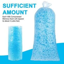 DR.DUDU 10lbs Shredded Memory Foam Filling For Bean Bag Filler, Soft And Convenient Pillow Stuffing Foam For Couch Cushion Dog Bed Chair Arts Crafts, Added Gel Particles