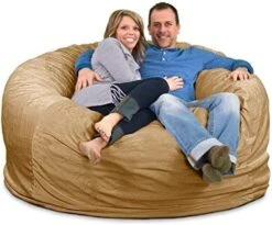 ULTIMATE SACK 6000 (6 Ft.) Bean Bag Chair Cover In Multiple Colors: Cover ONLY. (6000, Navy Suede) -Safavieh Furnitue Shop 51RK I5m0qL. AC