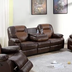 A Ainehome Living Room Furniture Couch Recliner Set With Console Storage Recliner Sofa And Loveseat Chair Sets Couch For Living Room(C-Brown Leatherel,3 Piece Set) -Safavieh Furnitue Shop 51RlGU8EStL. AC