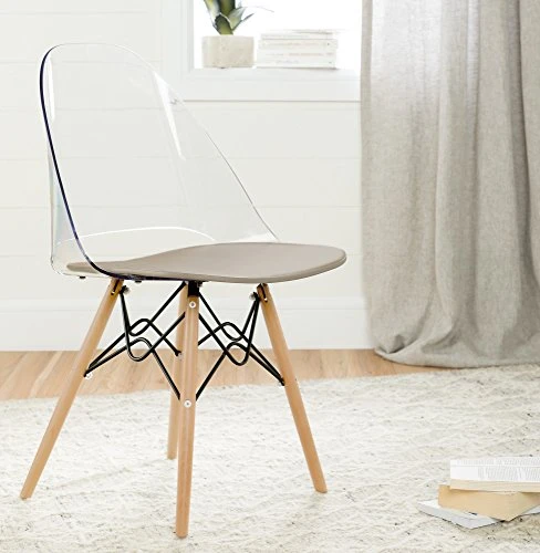 South Shore Annexe Eiffel Style Office Chair, Wood, Clear And Gray, 16D X 16.25W X 32.5H In 2 South Shore Annexe Eiffel Style Office Chair, Wood, Clear And Gray, 16D X 16.25W X 32.5H In - Image 2