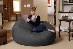 Chill Sack - Bean Bag Lounger, 5-Feet, Charcoal -Safavieh Furnitue Shop 51RtuU6qzNL