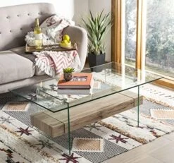 Safavieh Home Kayley Natural And Glass Coffee Table -Safavieh Furnitue Shop 51Ry8eYjfNL. AC