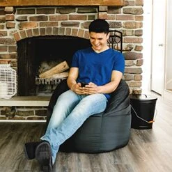 Big Joe Stack Bean Bag Chair, Black Smartmax, 2ft