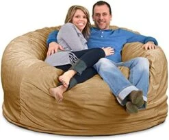 ULTIMATE SACK 6000 (6 Ft.) Bean Bag Chair: Giant Foam-Filled Furniture - Machine Washable Covers, Durable Inner Liner, 100% Virgin Foam. Comfy Bean Bag Chair. (Charcoal, Fur) -Safavieh Furnitue Shop 51SBr4kATLL. AC