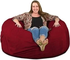 ULTIMATE SACK 5000 (5 Ft.) Bean Bag Chair: Giant Foam-Filled Furniture - Machine Washable Covers, Durable Inner Liner, 100% Virgin Foam. Comfy Bean Bag Chair. (Pink, Fur) -Safavieh Furnitue Shop 51Trq1FVLJL. AC