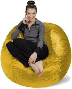 Sofa Sack - Plush, Ultra Soft Bean Bag Chair - Memory Foam Bean Bag Chair With Microsuede Cover - Stuffed Foam Filled Furniture And Accessories For Dorm Room - Charcoal 4' -Safavieh Furnitue Shop 51U9d7OiFL. AC