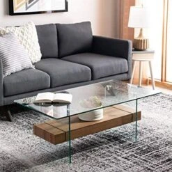 Safavieh Home Kayley Natural And Glass Coffee Table -Safavieh Furnitue Shop 51UceR2kEDL. AC