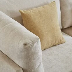 Familymill 108'' Linen L-Shaped Sectional Sofa With Removable Ottoman And 3 Pillows -Safavieh Furnitue Shop 51UeqqXQq3L