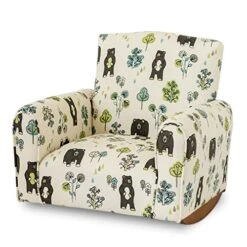 GENERIC Kid's Chair, Toddler's Upholstered Armchair, Child's Rocking Chair (Bears & Trees Print, Rockers), 19D X 21W X 19.5H In (KC100R)