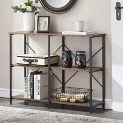 GRELO HOME Foyer Tables For Entryway, Rustic Narrow Console Table For Living Room, 3-Tier Industrial Sofa Table, 39 Inch Gray Oak -Safavieh Furnitue Shop 51Um1Uh0d3L. AC