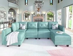 LLappuil Modular Sectioanl Sofa 9 Seater Oversized Couch With Storage U Shape Sectional With Ottoman, Waterproof Anti-Scratch Antistatic, Brown -Safavieh Furnitue Shop 51V4nKTInmL. AC