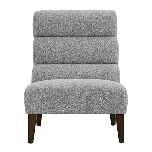 Watson & Whitely Modern Accent Chair, Armless Lounge Chair For Living Room And Bedroom, Fabric Upholstered Chair With Solid Wooden Legs, Grey (Multi-Colored) 1 Watson & Whitely Modern Accent Chair, Armless Lounge Chair For Living Room And Bedroom, Fabric Upholstered Chair With Solid Wooden Legs, Grey (Multi-Colored)