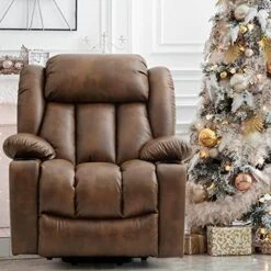 LEISLAND Power Lift Chairs Recliners For Elderly, Breathable Leather Recliner Chairs With Massage And Heat, Lay Flat Sleeper Chair With Cup Holder,OKIN Motor,USB Charge Port, Remote Control(Beige) -Safavieh Furnitue Shop 51VUFoqVxML. AC