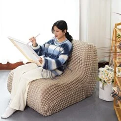 N&V Single Seated Foam Sofa, Armless Floor Sofa, One Piece High Density Foam, Removable And Machine Washable Cover, Champagne 13 N&V Single Seated Foam Sofa, Armless Floor Sofa, One Piece High Density Foam, Removable And Machine Washable Cover, Champagne -Safavieh Furnitue Shop 51WDAslLPHL