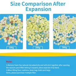 Welacer 250G Shredded Memory Foam Filling For Small Pillow Plush Doll Arts Crafts Refill, Without Added Gel Particles, Premium Soft And Great For Stuffing, Multi Color And Shape