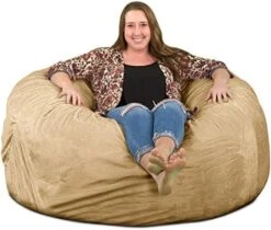 ULTIMATE SACK 5000 (5 Ft.) Bean Bag Chair: Giant Foam-Filled Furniture - Machine Washable Covers, Durable Inner Liner, 100% Virgin Foam. Comfy Bean Bag Chair. (Pink, Fur) -Safavieh Furnitue Shop 51WYjk47U L. AC