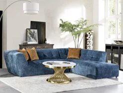 Acanva Luxury Mid-Century Velvet Tufted Low Back Sofa Set L-Shape 2-Piece Living Room Couch, 113"W Left Hand Facing Sectional, Grey -Safavieh Furnitue Shop 51Wmw2rOqOL. AC