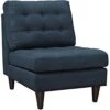 Modway Empress Mid-Century Modern Upholstered Fabric Side Armless Lounge Accent Chair Azure