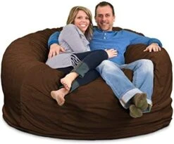 ULTIMATE SACK 6000 (6 Ft.) Bean Bag Chair Cover In Multiple Colors: Cover ONLY. (6000, Navy Suede) -Safavieh Furnitue Shop 51Xnr3le9SL. AC