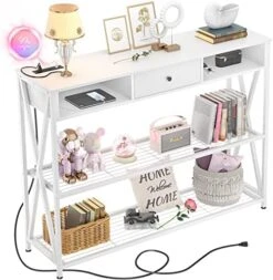 Armocity Console Table With Outlets, Entryway Table For Entry, 47 Inch Sofa Table With Drawers, Long Hallway Table, Industrial Behind Couch Table For Entryway, Sofa Couch, Entrance, Hallway, White 17 Armocity Console Table With Outlets, Entryway Table For Entry, 47 Inch Sofa Table With Drawers, Long Hallway Table, Industrial Behind Couch Table For Entryway, Sofa Couch, Entrance, Hallway, White -Safavieh Furnitue Shop 51XyhJePEJL. AC