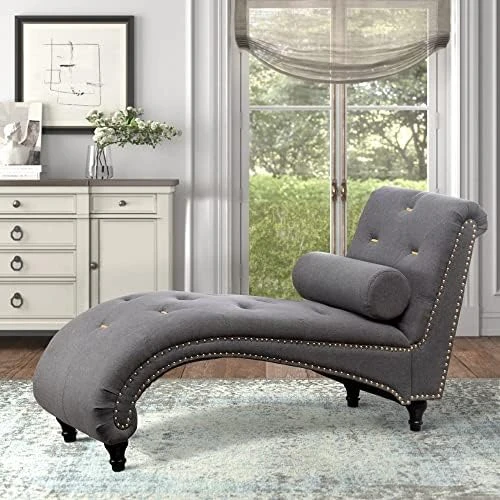 ALISH Chaise Lounge Indoor Upholstered Chaise Lounge Chair Modern Recliner Sofa Sleeper Sofa For Living Room, Bedroom Gray 6 ALISH Chaise Lounge Indoor Upholstered Chaise Lounge Chair Modern Recliner Sofa Sleeper Sofa For Living Room, Bedroom Gray - Image 6