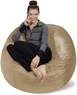 Sofa Sack - Plush, Ultra Soft Bean Bag Chair - Memory Foam Bean Bag Chair With Microsuede Cover - Stuffed Foam Filled Furniture And Accessories For Dorm Room - Charcoal 4' -Safavieh Furnitue Shop 51YUUA6RtSL. AC