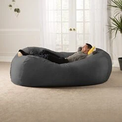 Jaxx 7 Foot Bean Bag Sofa, Charcoal -Safavieh Furnitue Shop 51YbMypYzAL
