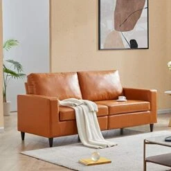 Harper & Bright Designs 2-Piece PU Leather Living Room Sofa Set, Modern Style Upholstered Sofa And Loveseat Sets With 3 Seat Sofa Couch And Loveseat Sofa For Home Or Office (2+3 Seat, Brown) -Safavieh Furnitue Shop 51YfqztGyNL. AC