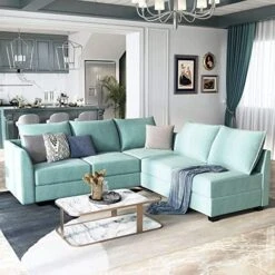 HONBAY Oversized Sectional Sofa With Wide Chaise Reversible Sectional Modular Sofa Couch With Ottomans U Shaped Corner Sectional With Storage For Living Room, Office, Spacious Space,Grey -Safavieh Furnitue Shop 51YupXkonuL. AC