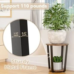 EKNITEY Wood Round End Table - 19.7" Dia. Side Table With Storage Small Table With Sturdy Metal Frame For Living Room Bedroom Couch Snack And Sofa 2-Tier 10 EKNITEY Wood Round End Table - 19.7" Dia. Side Table With Storage Small Table With Sturdy Metal Frame For Living Room Bedroom Couch Snack And Sofa 2-Tier -Safavieh Furnitue Shop 51ZEDm0S7BL