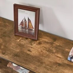 BON AUGURE Industrial Sofa Console Table For Entryway, 3 Tier Foyer Table For Hallway, Rustic Hall Tables Behind Couch (47 Inch, Rustic Brown) -Safavieh Furnitue Shop 51ZGruPCc3L