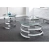 Steve Silver Company Tayside Cocktail Table, 35" W X 35" D X 18" H, Clear/Chrome
