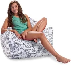 Posh Creations Structured Comfy Bean Bag Chair For Gaming, Reading And Watching TV, Malibu Lounge, Nylon - Camo Digital -Safavieh Furnitue Shop 51a4ZlqQRgL. AC