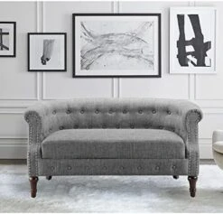 Rosevera Chancy Reading Small Armchair Arm Living Set Accent Club Room Barrel Chairs Bedroom Loveseat, Standard, Blue Sofa -Safavieh Furnitue Shop 51aVEEBDGzL. AC