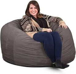 ULTIMATE SACK 4000 (4 Ft.) Bean Bag Chair Cover In Multiple Colors: Cover ONLY. (4000, Electric Blue Suede) -Safavieh Furnitue Shop 51ak1YbLqwL. AC