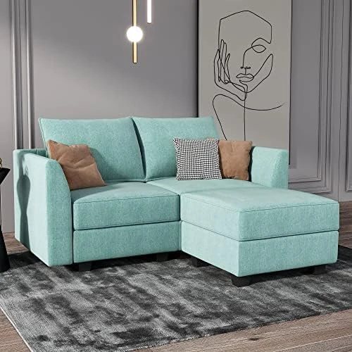 HONBAY Reversible Sectional Sofa With Chaise Modern Fabric Modular Sofa Couch With Ottoman L Shaped Couch With Storage Seat For Small Space, Grey 4 HONBAY Reversible Sectional Sofa With Chaise Modern Fabric Modular Sofa Couch With Ottoman L Shaped Couch With Storage Seat For Small Space, Grey - Image 4