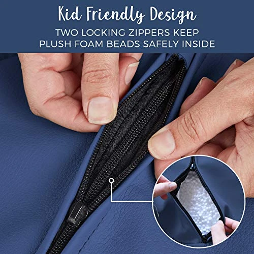 Factory Direct Partners 10478-NV SoftScape Classic 35" Junior Bean Bag Chair, Furniture For Kids, Libraries Or Home - Navy 3 Factory Direct Partners 10478-NV SoftScape Classic 35" Junior Bean Bag Chair, Furniture For Kids, Libraries Or Home - Navy - Image 3