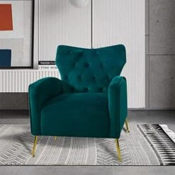 Sucrever Green Accent Chairs Set Of 2 With Armrests/Pillow, Upholstered Wingback Chair, Comfy Tufted Easy Stylish Velvet Accent Chair Set Of 2 For Bedroom Living Room Club And Fireplace -Safavieh Furnitue Shop 51cUNwdbo5L. AC
