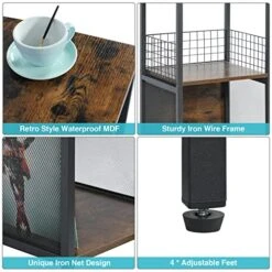 Honkazita Record Player Stand, Vinyl Record Storage Table With 2-Tier Record Player Cabinet For Albums, Vinyl Storage End Table Turntable Stand Record Display Table For Bedroom Living Room, Brown -Safavieh Furnitue Shop 51cn2ZI960L