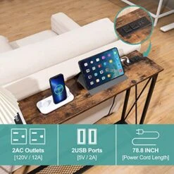 Yoobure Console Tables Entryway 47.3" Sofa Tables Narrow Long Entry Table With USB Ports Behind Couch Entrance Hallway Table With Stable Metal Support Living Room, Rustic Brown 9 Yoobure Console Tables Entryway 47.3" Sofa Tables Narrow Long Entry Table With USB Ports Behind Couch Entrance Hallway Table With Stable Metal Support Living Room, Rustic Brown -Safavieh Furnitue Shop 51cpDdyydRL