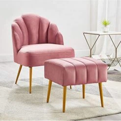 Ball & Cast Accent Chair, 26D X 23.5W X 32.25H In, Rose -Safavieh Furnitue Shop 51cx93vfs9L