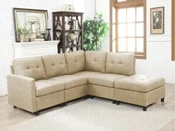 Moxeay Convertible Sectional Sofa With Ottoman Modular Sectional Sofa L Shaped Couch 6 Seater Sectional Couches For Living Room Apartment, Dark Grey -Safavieh Furnitue Shop 51dB4sYwb5L. AC