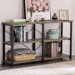 GRELO HOME Foyer Tables For Entryway, Rustic Narrow Console Table For Living Room, 3-Tier Industrial Sofa Table, 39 Inch Gray Oak -Safavieh Furnitue Shop 51dGOGU6irS. AC